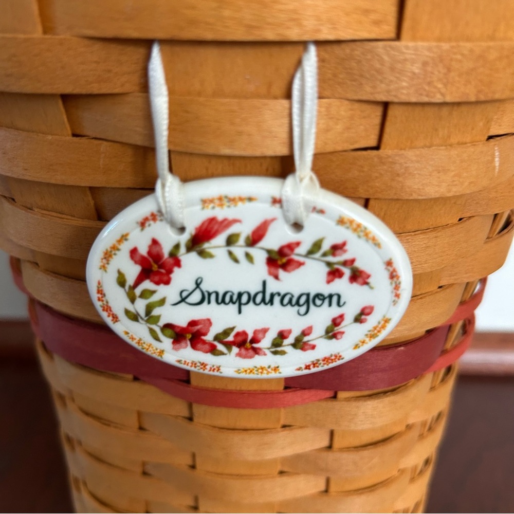 Vintage 1998 Longaberger May Series Snapdragon Basket & Tie-On Ceramic Label - Picture 9 of 9